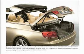 Oct 29, 2021 · luckily, you can open your car trunk without a key using the trunk release button or lever inside the cabin of your vehicle—so long as that's not locked, too. Comfort Loading Function On The E93 Bmw 3 Series E90 E92 Forum