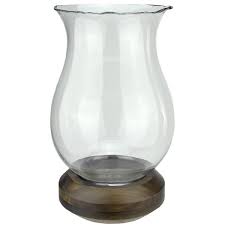 Buy ethan allen's large glass hurricane or browse other products in candle holders. Northlight Hurricane Pillar Candle Holder Wooden Base Clear Glass 32035314 Rona