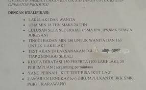 Cuman nitip buat kenangan kita di semester 1 jangan lupa subscribe and like ya tanxs. Lowongan Kerja Via Bkk Smk Pgri 1 Karawang Berita Cute766