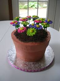 Clay Flower Pot Flower Pot Cake Novelty Birthday Cakes Pot Cakes