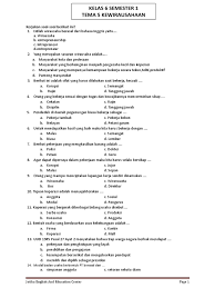 Oleh admin diposting pada 25 januari 2021. Soal Ips Tema 5 Kelas 6 Pdf