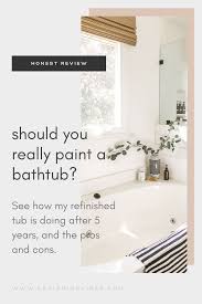 Originally the product i found online was rustoleum's tub and tile refinishing kit (which has great reviews) but they did not carry it anywhere local in stock. My Painted Bathtub 5 Years Later An Honest Review Of My Refinished Jacuzzi Tub