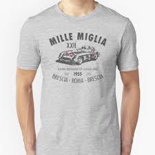 1955 Mille Miglia Mercedes Stirling Moss Shirts T Shirt Mens Tops