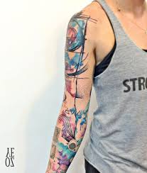 These cute quarter watercolor sleeve tattoos. Abstract Watercolor Full Sleeve Tattoo These Sunning Watercolor Sleeve Tattoos Have Be Full Sleeve Tattoos Full Sleeve Tattoo Design Watercolor Tattoo Sleeve