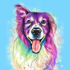 Check spelling or type a new query. Watercolour Dog Drawing Custom Pet Portrait On Blue Background