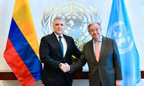 French organisation des nations unies and arabic: Las Relaciones Entre Colombia Y La Onu Atraviesan Por Muy Buen Momento Subrayo El Presidente Duque Tras Reunion Con El Secretario General Del Organismo