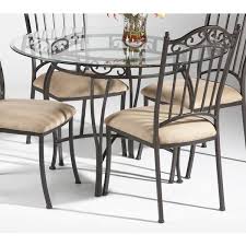 Glass top dining table simple, clean, and functional, this modern glass dining table will work wonders in a dining area. Wrought Iron Glass Top Table And Chairs Off 54