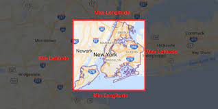 Map of central new york city. Get Minimum And Maximum Latitude And Longitude Of New York Geographic Information Systems Stack Exchange