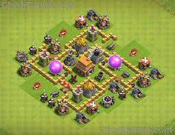 Im level 5 wird ganze 7 gebäude und 3 fallen verfügbar gewesen: Rathaus Level 5 Base Die Besten Coc Rh 5 Base