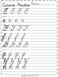 Download all capital cursive letters worksheet pdf, 26 pages, 13.5mb. Free Cursive Alphabet Worksheet Letters E To H Free4classrooms