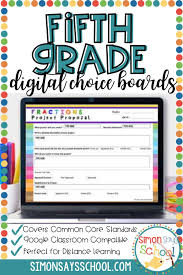5th Grade Math Distance Learning Resources 5th Grade Google Classroom Choice Boards 5th Grade Math Middle School Math Resources Elementary Teaching Resources