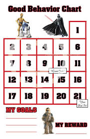 Star Wars Good Behavior Sticker Chart Incentive Chart