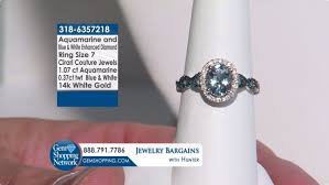 Aquamarine Oval Blue White Enhanced Diamond 14k White Gold Ring We Sell Fine Jewelry On Tv You Can W White Gold Rings Couture Jewels 14k White Gold Ring