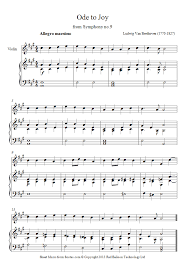 beethoven theme from ode to joy sheet music for violin sheet music ode to joy violin