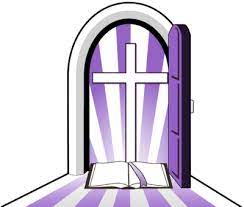 Cross shaped entrance door on black background and glare. Image Cross In Purple Doorway Cross Image Christart Com