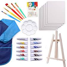 Kids Art Set 27 Piece Acrylic Paint Set With 5 Paint