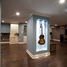 1) paint the walls blue and decorate the space blue, or 2) paint the walls a neutral color, and add pops of blue into the space. 75 Beautiful Basement With Blue Walls Pictures Ideas July 2021 Houzz