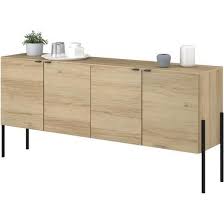 Chester Enfilade 4 Portes Decor Chene Catania Et Noir L 184 X P 84 X H 40 Cm En 2020 Enfilade Meubles Art Deco Meuble A Fabriquer Soi Meme