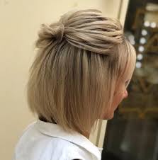 Cute Knotted Half Updo For Bob Short Hair Styles Easy Bob Updo Hairstyles Easy Hair Updos