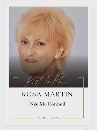 We regret to inform you that the death has taken place of Eileen Irwin née  Mullally peacefully at home