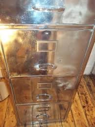 4 Drawer Vintage Polished Steel Filing Cabinet Mirror Finish Resembles Chrome Ebay Steel Filing Cabinet Filing Cabinet Polished Steel