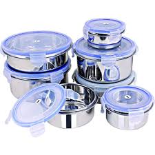 Le parfait glass jam jars. Rema Lock Stainless Steel Kitchen Food Storage Container Set Set Of 7