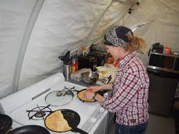 Trina Wellman making breakfast for dinner for the night sh…