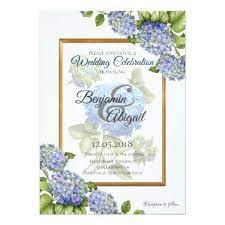 Blue Hydrangea Bouquet Gold Elegant Floral Wedding Invitation Zazzle Com Floral Wedding Invitations Blue Hydrangea Bouquet Floral Wedding