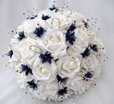 Create your own wedding flower arrangements. Navy Blue Bridesmaid Bouquets Online