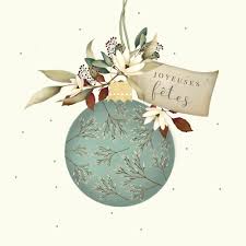 Carte Joyeuses Fêtes Peony Rose Design "Bauble" - Editions Côté Bord'eau
