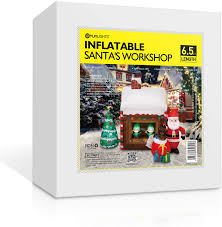 Check spelling or type a new query. Christmas Yard Decoration Inflatable Led Lighted Santa S Workshop Air Blown Up Decor For Yard Garden