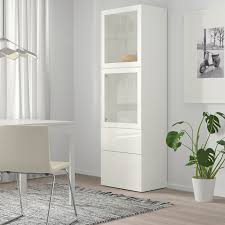 Ikea besta dressoir wit grijs. Besta Opbergcombinatie Met Glazen Deuren Wit Selsviken Hoogglans Wit Helder Glas Ikea