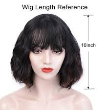 2000+ styles for choose · expert guide for buyer Buy Entranced Styles Wavy Bob Wigs With Bangs For Women Black Mixed Brown Short Wavy Bob Curly Wig Synthetic Natural Looking Heat Resistant Fiber Wig Online In Turkey B082vt1v9t