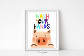 Wash Your Hands Pig Bathroom Prints Bathroom Art Kids Etsy In 2020 Kids Bathroom Wall Decor Kids Bathroom Poster Bathroom Posters Funny