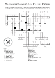 Modify with your own questions and answers. Edinburgh Anatomy Department Crossword 1 You Can Be A Doctor