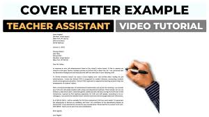 The purpose of a cover letter. Cover Letter Example For Teacher Assistant 2021 Teaching Position Youtube