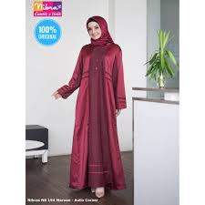 Gambar desain baju gamis sederhana kekinian download now 16 desain b. Desain Elegan Gamis Nibras Nb 194 Maroon Original Gambar Desain Baju Muslim Gamis Shopee Indonesia