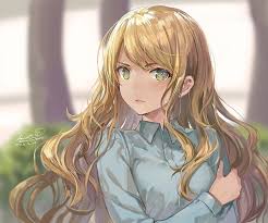 Honey blonde is a hair colour with a blend of light brown and sunkissed blonde with warm gold tones. Hd Wallpaper Anime Anime Girls Long Hair Green Eyes Blond Hair One Person Wallpaper Flare