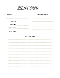 Free Recipe Card Templates Recipe Card Simple Recipe Designs Recipe Cards Template Recipe Cards Card Templates