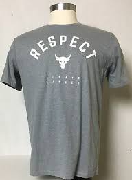 Ua X Project Rock Respect Tee Under Armour Shirt Gray Always Earned T Shirt Under Armour Shirts Respect Tees Shirts Grey