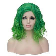 He wanted the wig slightly green.so very last minute i put some green food coloring around the roots of the wig. This Green Is Perfect For A Joker Or Beetlejuice Costume Check Out For Mor Green Wig Green Hair Halloween Wigs