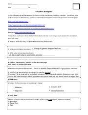 How could natural selection lead to evolution? Evolution Webquest Iyonaj Copy Docx Name Date Per Save As Evolutionwebquest Username In This Webquest You Will Be Exploring Evolution And The Course Hero
