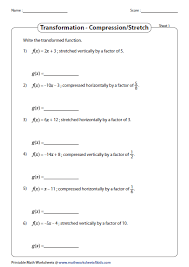 Function Transformations Vertical And Horizontal Stretches Compressions Linear Function Teaching Algebra Transformations Math