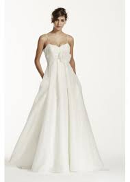 Spaghetti Strap Empire Waist Ball Gown With Flower David S Bridal Ball Gowns Wedding Tailored Wedding Dress Chic Wedding Dresses