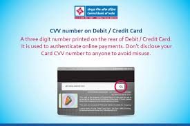 The cvv number (card verification value) on your credit card or debit card is a 3 digit number on visa®, mastercard® and discover® branded credit and debit cards. Central Bank Of India On Twitter Cvv Number On Debit Credit Card A Three Digit Number Printed On The Rear Of Debit Credit Card It Is Used To Authenticate Online