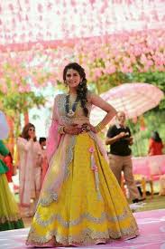 Yellow Lehenga With Pink Dupatta Indian Bridal Dress Indian Bridal Outfits Bridal Lehenga Collection