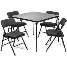 Office star table and chair set 3. 5pc Xl Series Folding Card Table And Triple Braced Fabric Padded Chair Set Commercial Quality Black Walmart Com Walmart Com