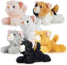 Cat fertigt boots und sneakers für den bodenständigen mann. Amazon Com Pack Of 6 Realistic Looking Plush Cats 6 Inches Long Toys Games