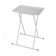 Zen Home Plastik Pratik Katlanir Sehpa Beyaz Tekzen