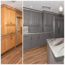 This Cabinet Color Change To Gray Really Adds Some Modern Elegance To This Kitchen Refinishing Cabinets Traditional Kitchen Remodel Refinish Kitchen Cabinets